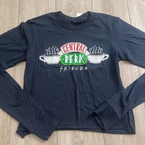 NWT Friends Tv Show Central Perk Top Blue Long Sleeve for women